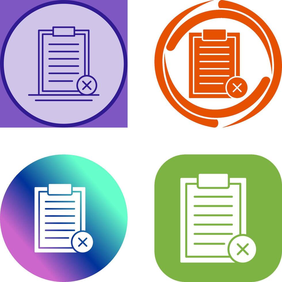 Rejected Icon Design vector