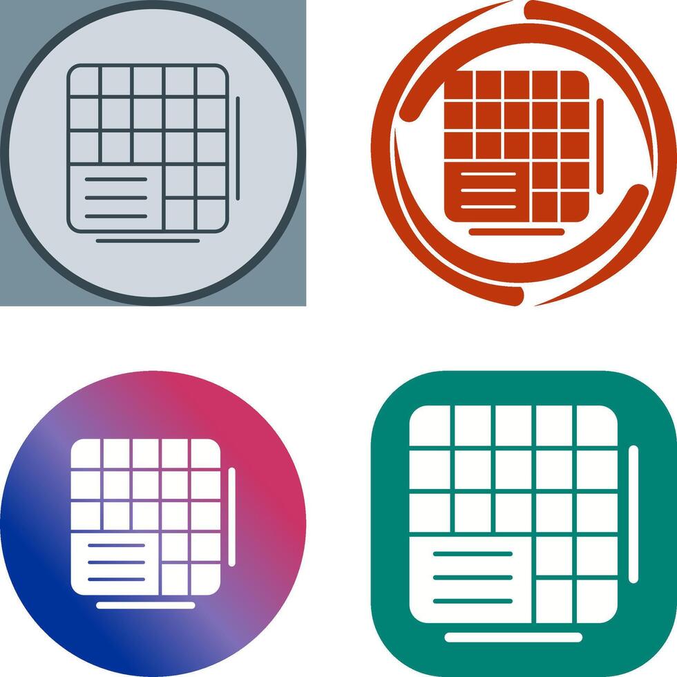 Table Data Icon Design vector