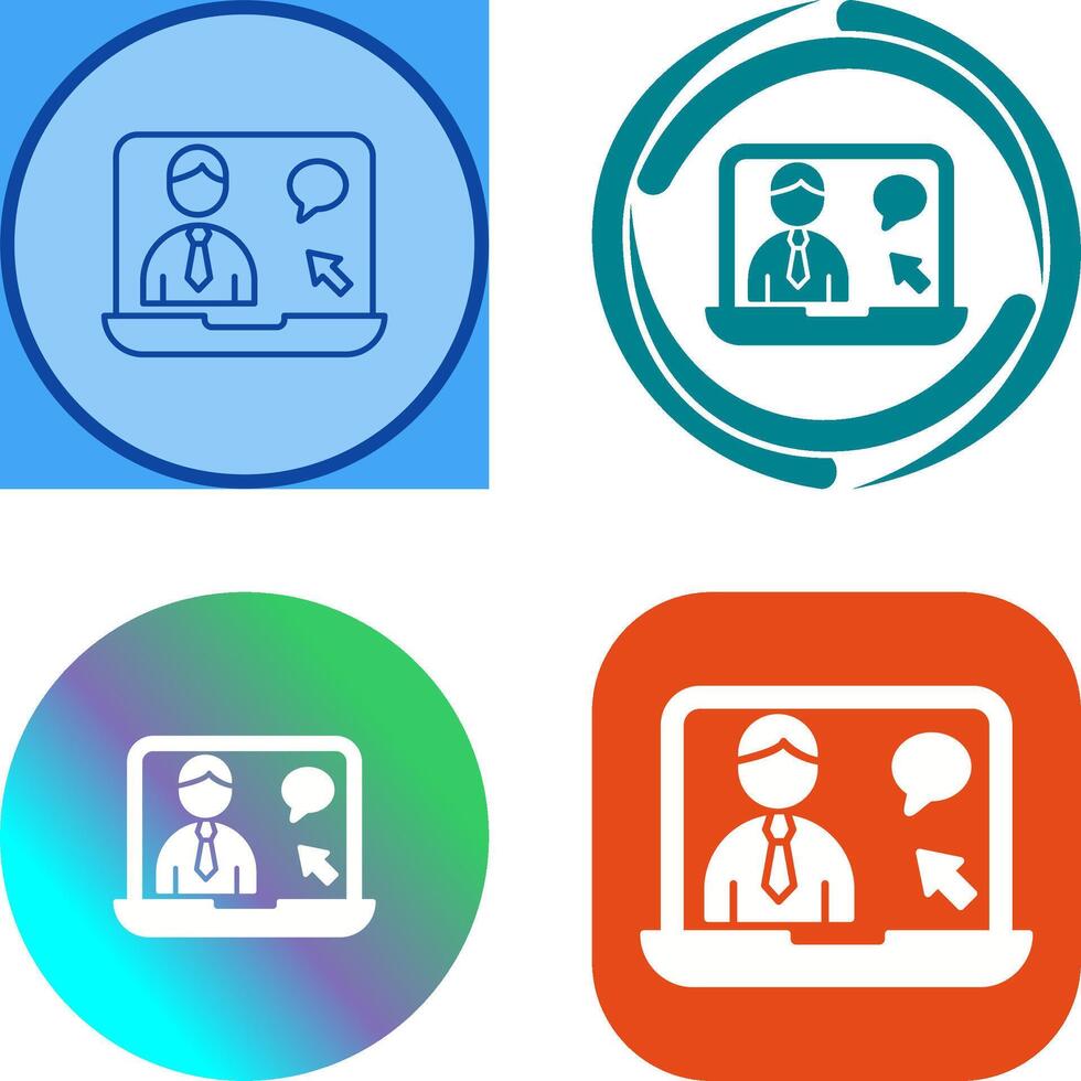 Online Interview Icon Design vector