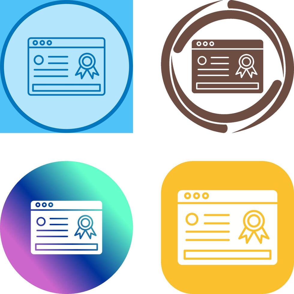 Online Certificate Icon Design vector