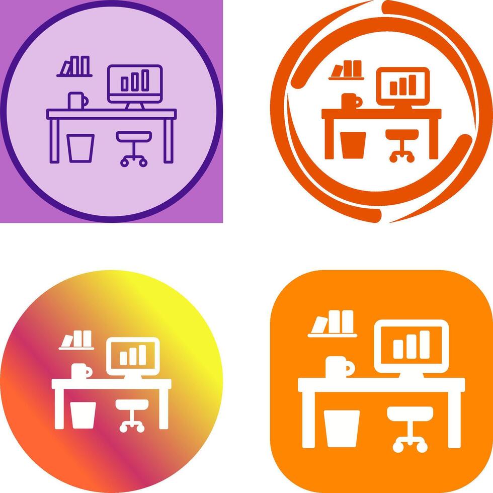 Office Desk Icon Design vector