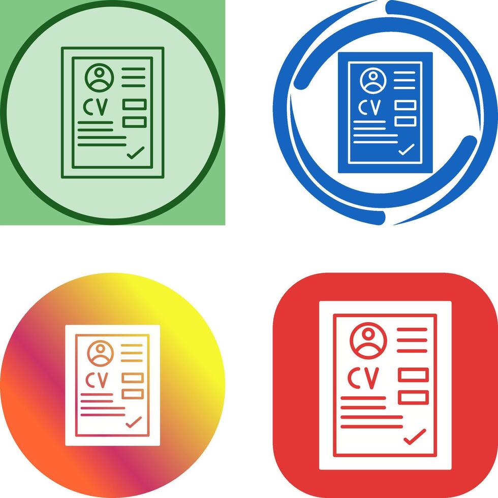 CV Icon Design vector
