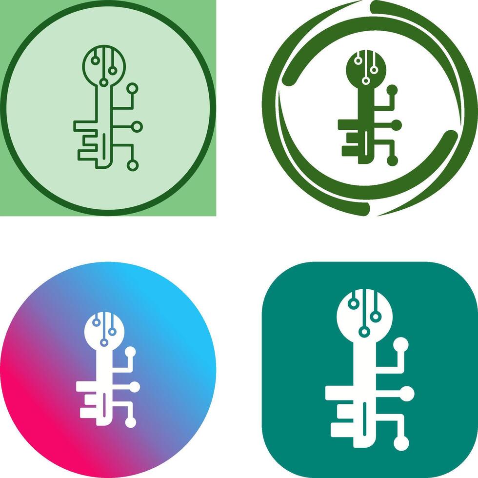 Electronic Key Icon Design vector