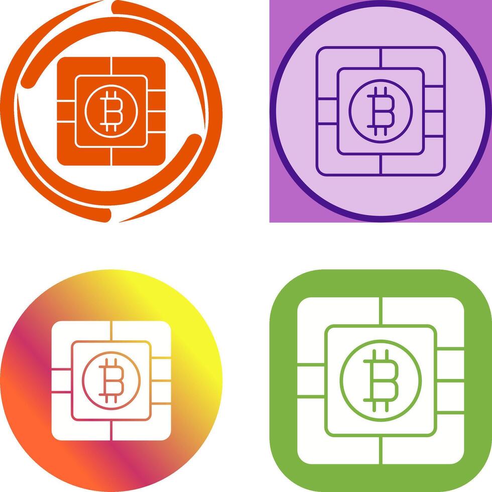 Bitcoin Chip Icon Design vector