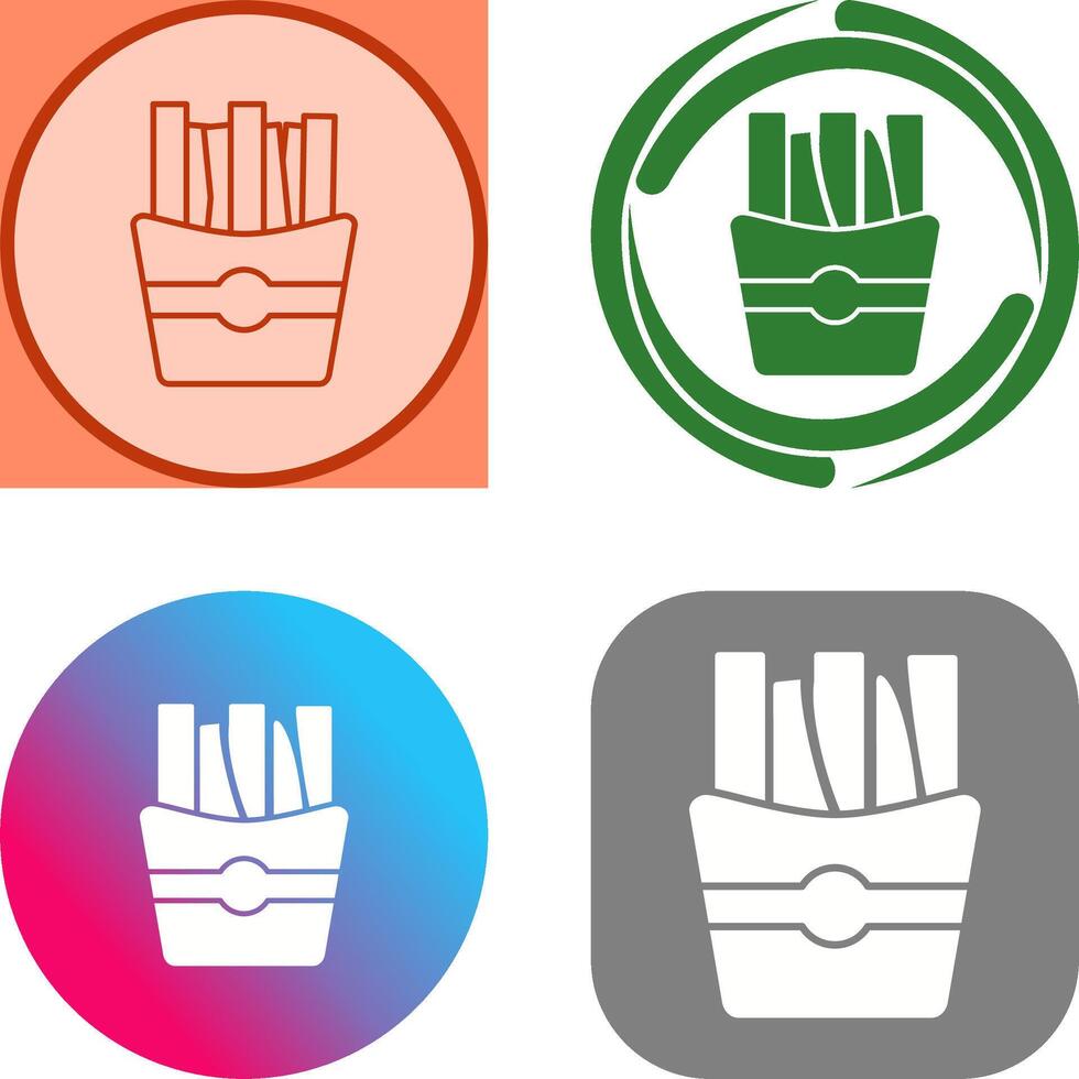 Fries Icon Design vector