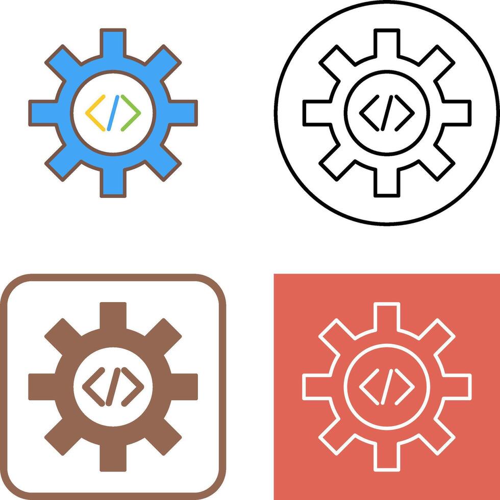 Unique Code Optimization Icon Design vector