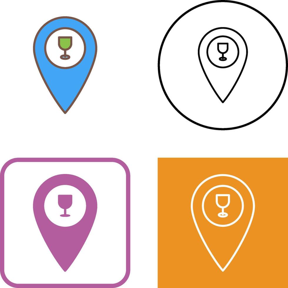 Unique Bar Location Icon Design vector