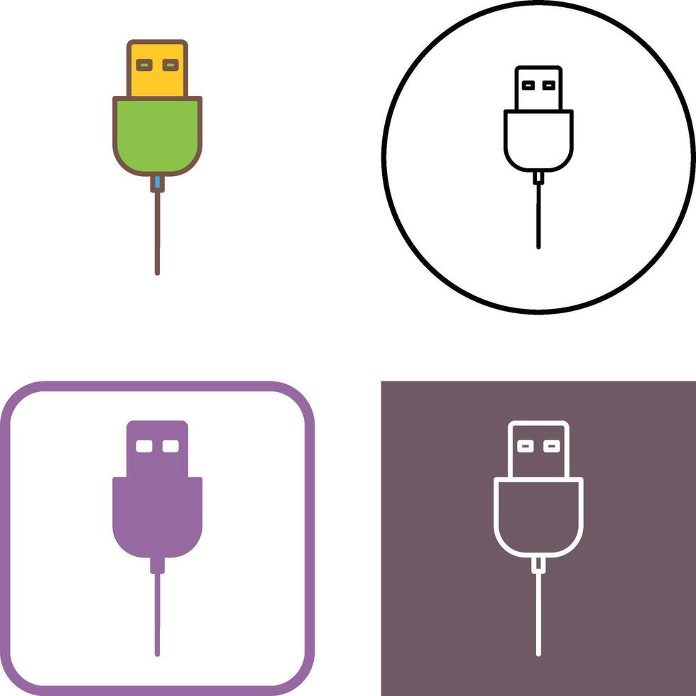 Unique USB Cable Icon Design vector