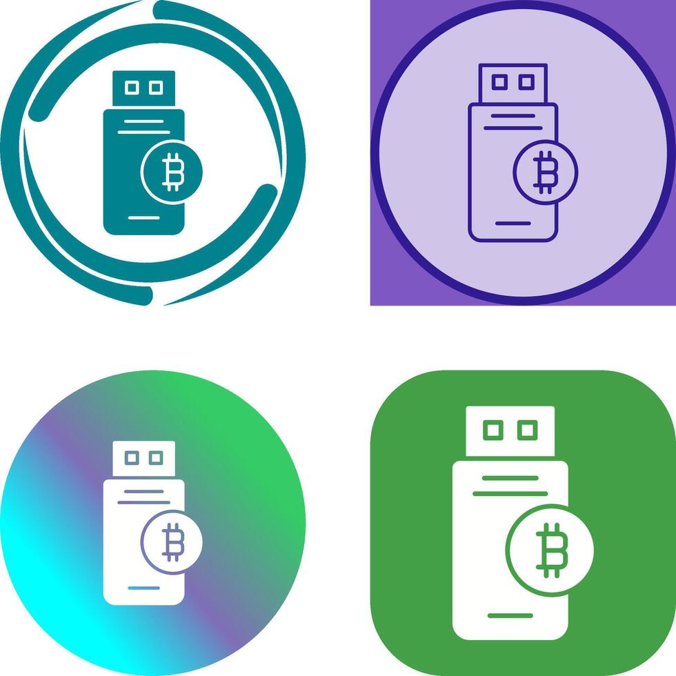 Bitcoin Usb Device Icon Design vector