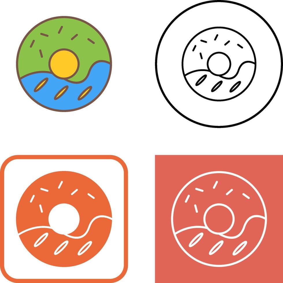 Cream Doughnut Icon Design vector