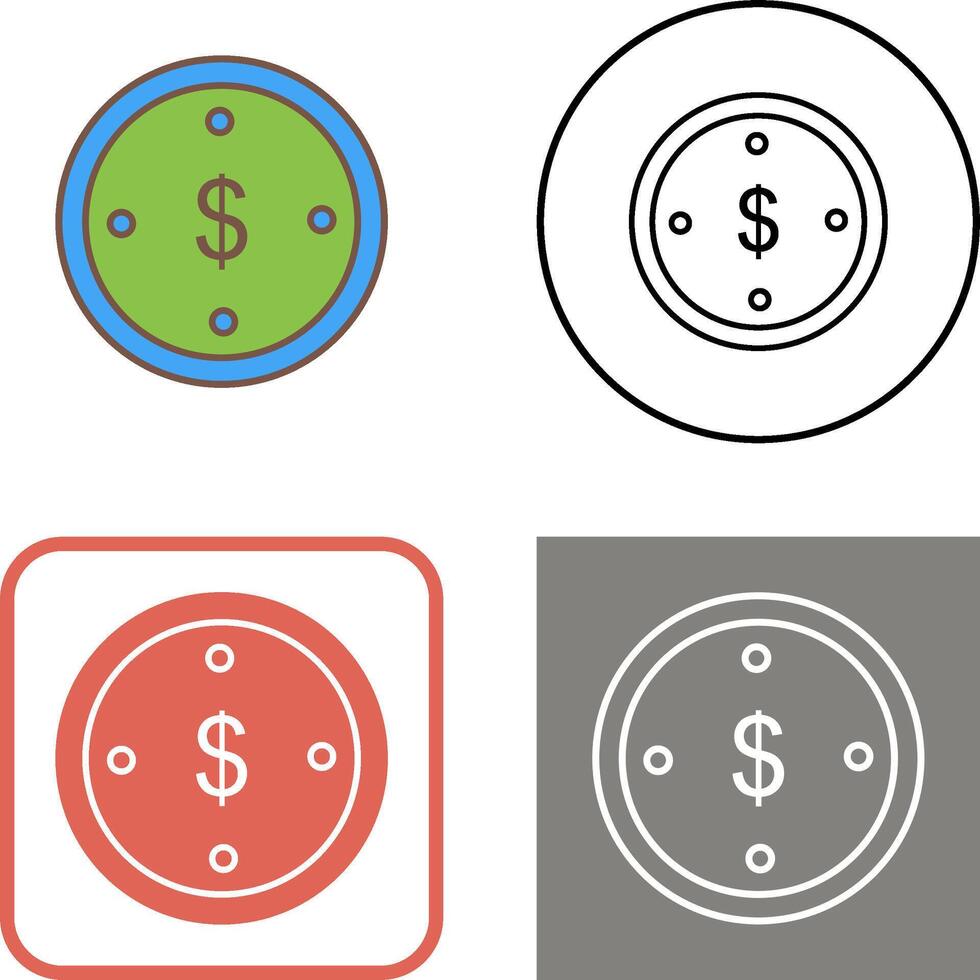 Dollar Coin Icon Design vector