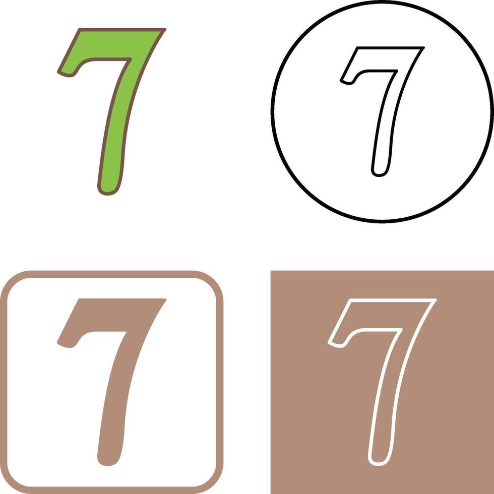 Number Seven Icon Design vector