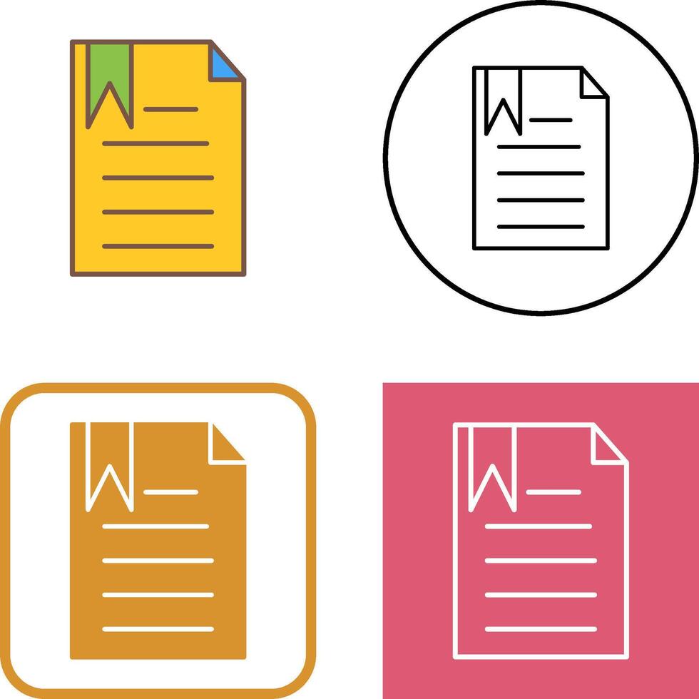 Unique Bookmarked Document Icon Design vector