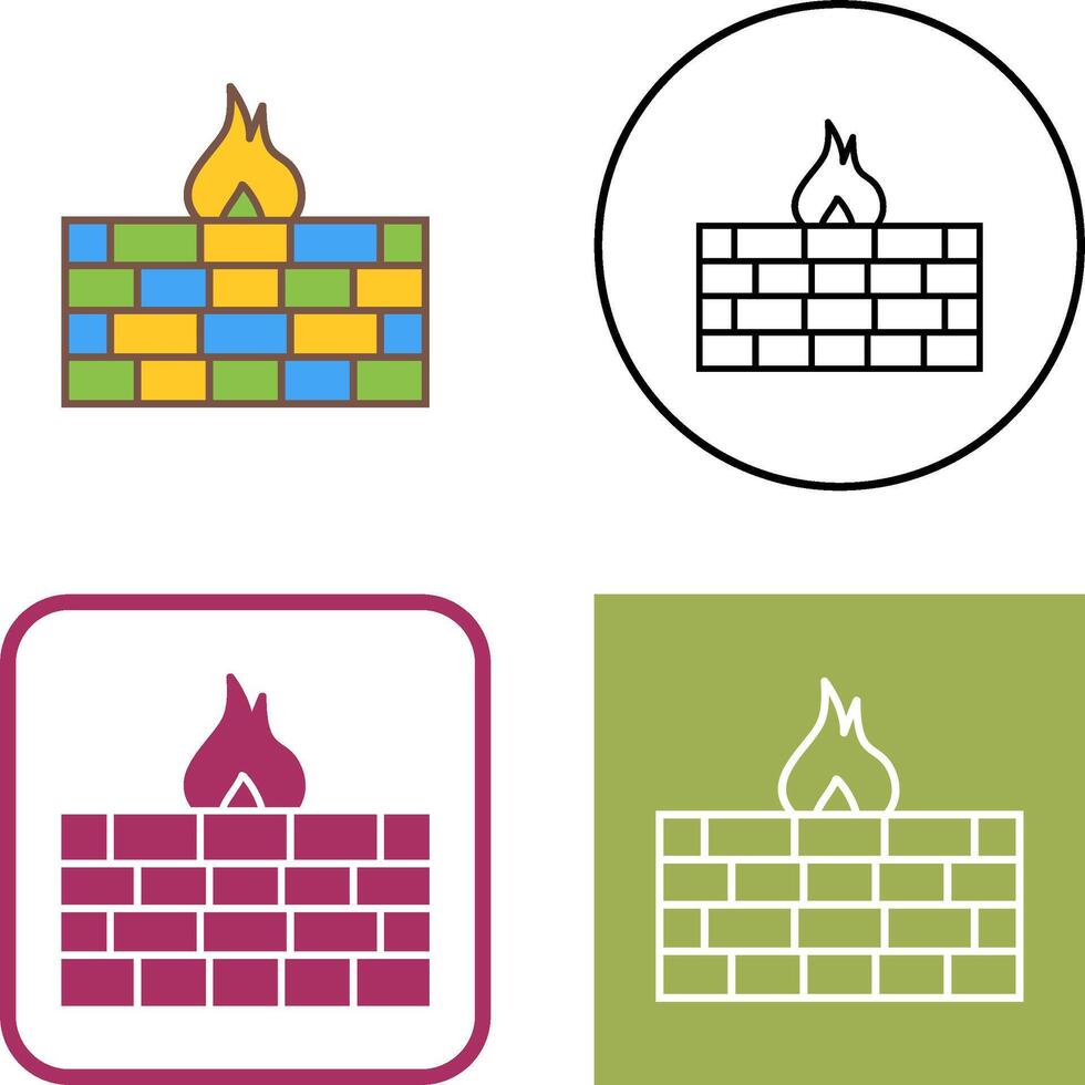Unique Firewall Icon Design vector
