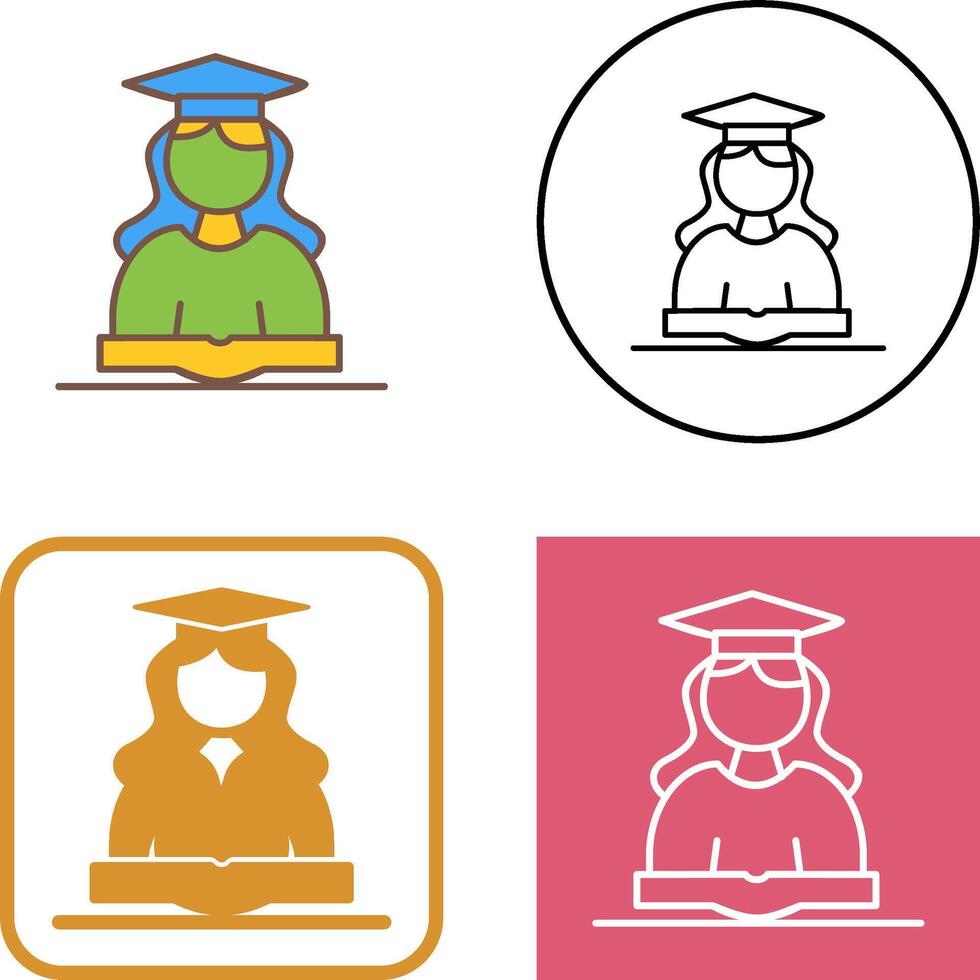 Unique Female Student Icon Design vector
