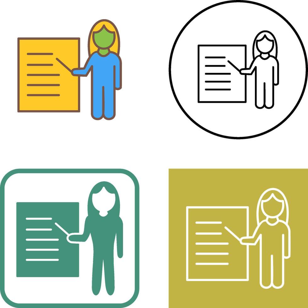 Unique Female Presenter Icon Design vector