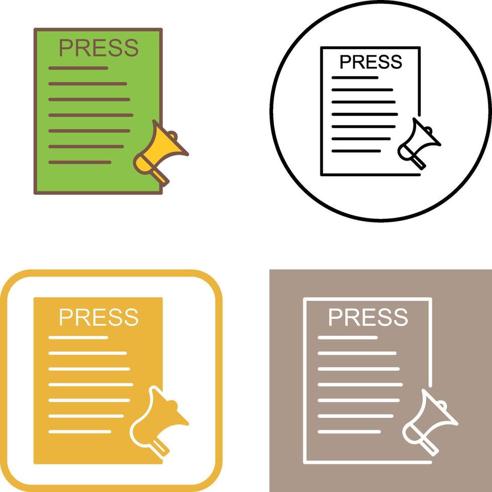 Unique Press Releases Icon Design vector