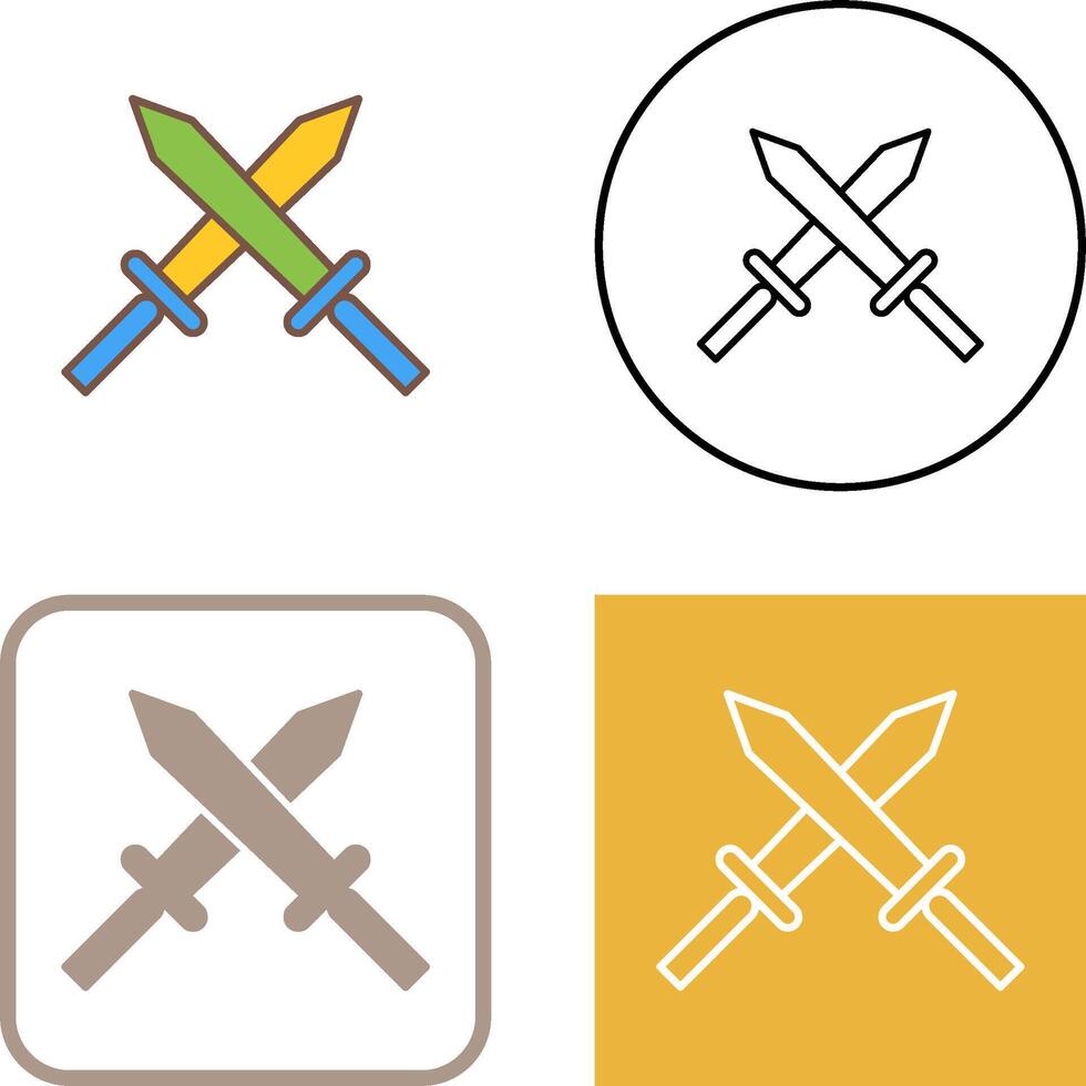 Unique Two Swords Icon Design vector