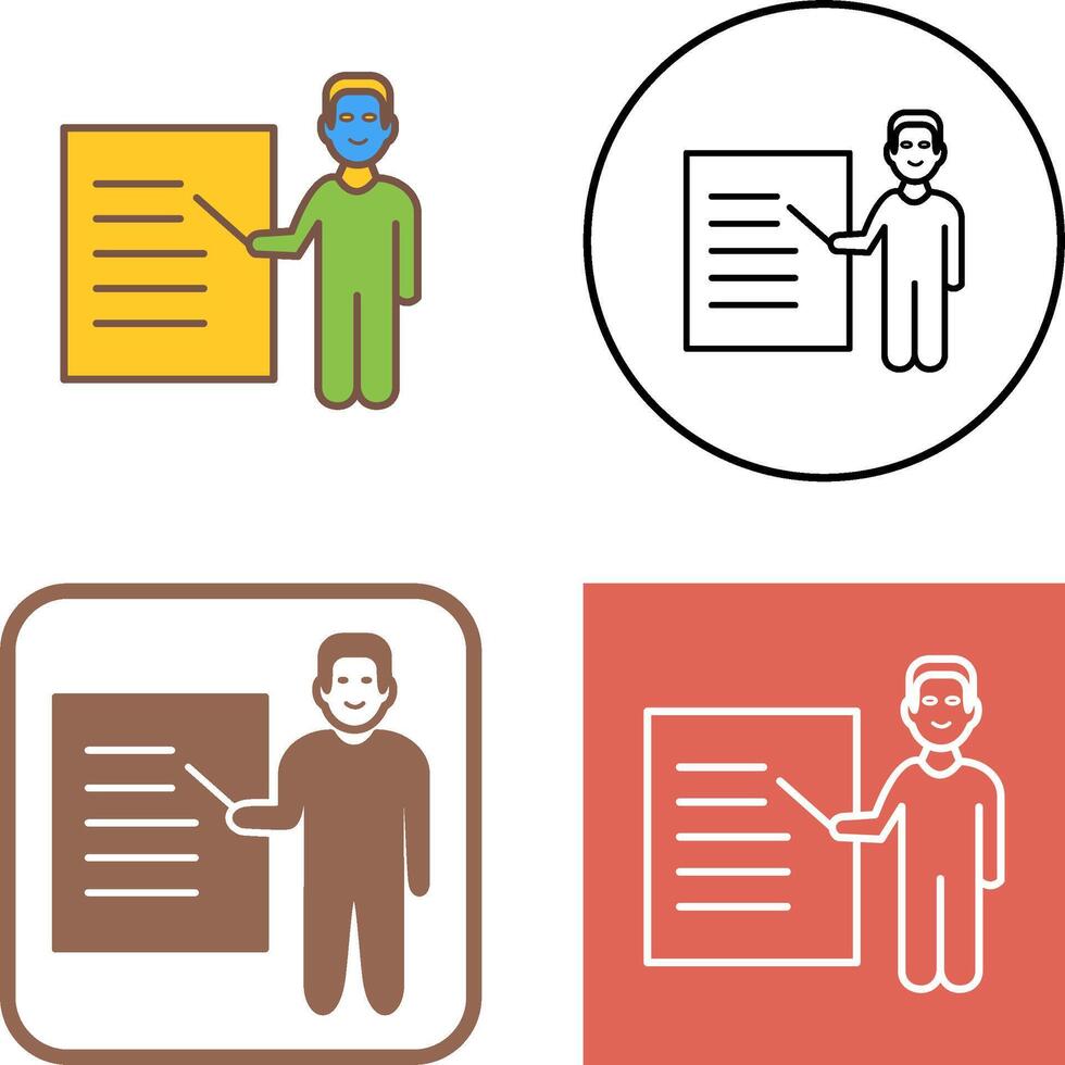 Unique Male Presenter Icon Design vector