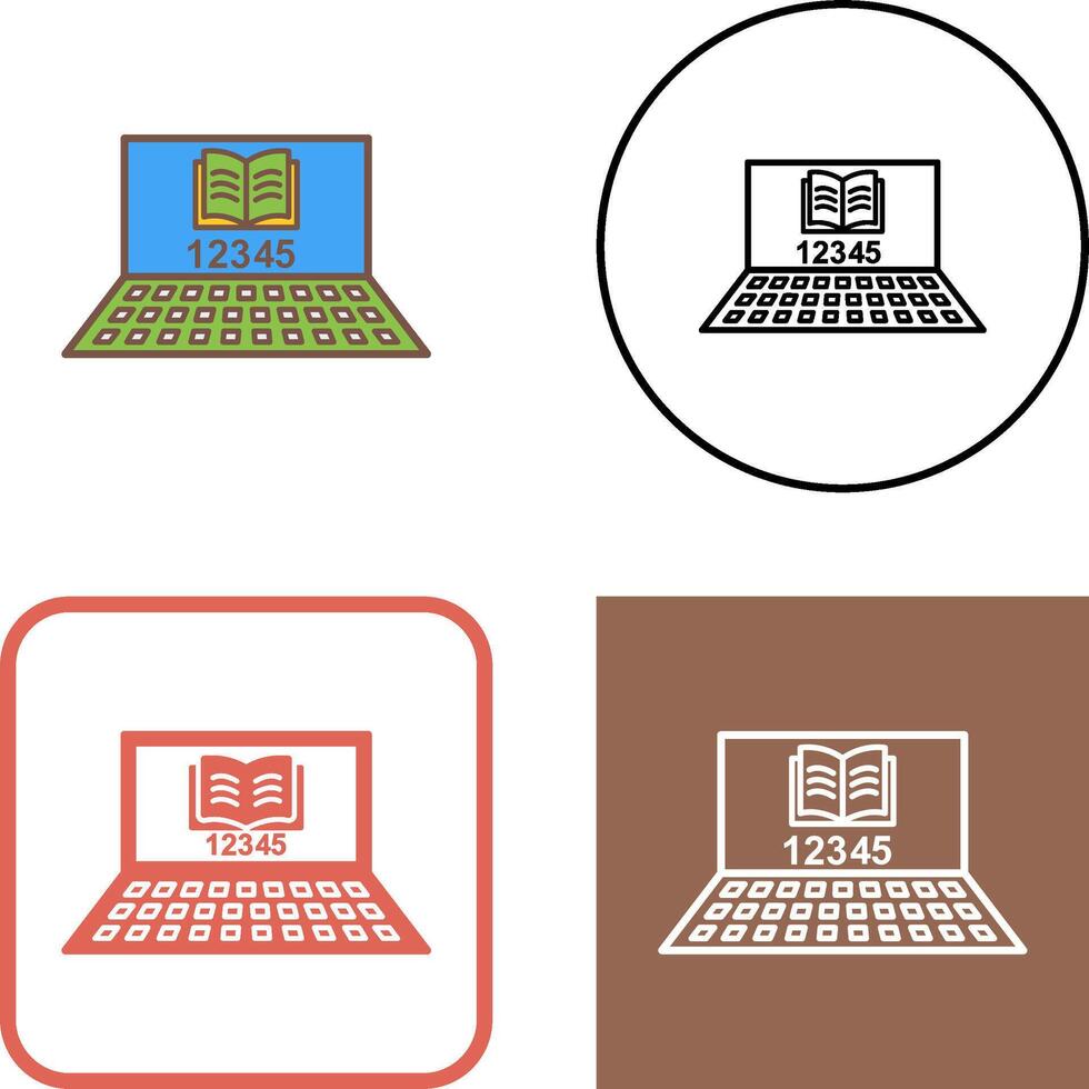 Unique Online Study Icon Design vector