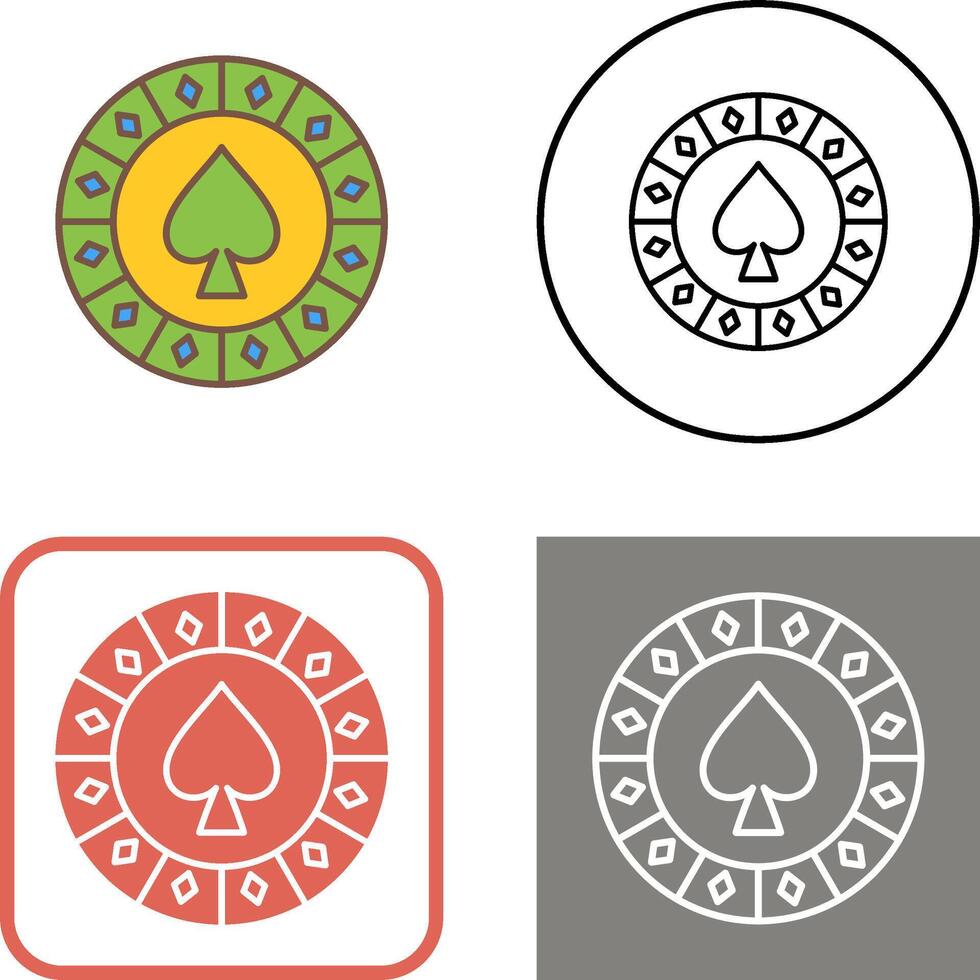 Spade Chip Icon Design vector