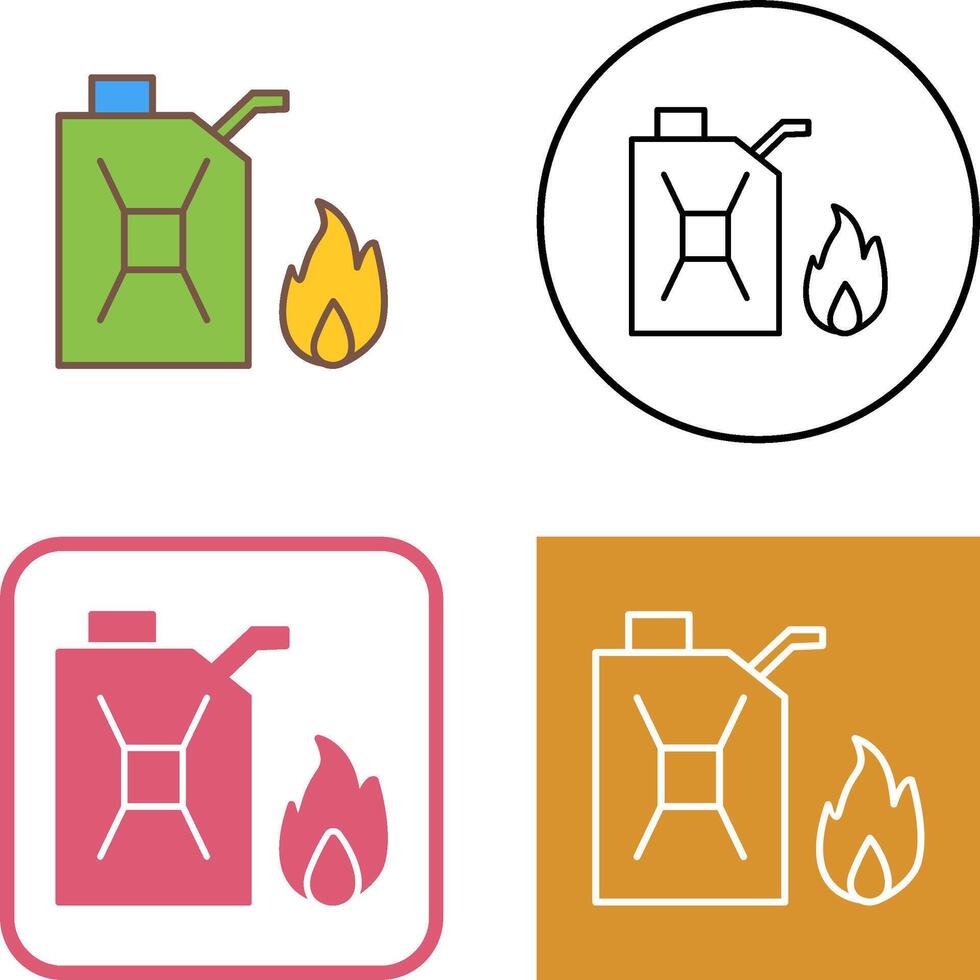 Unique Fuel to Fire Icon Design vector