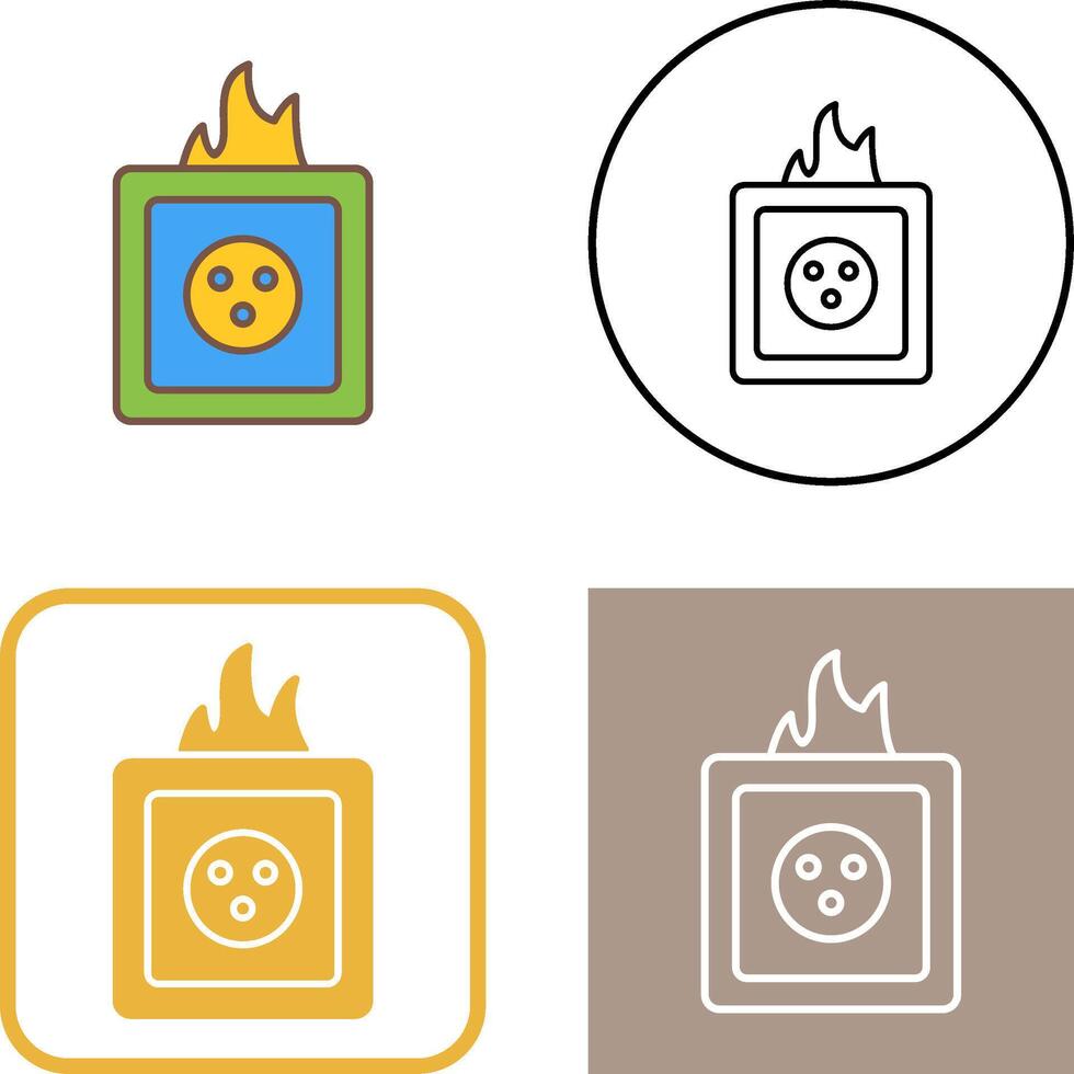 Unique Fire in Socket Icon Design vector