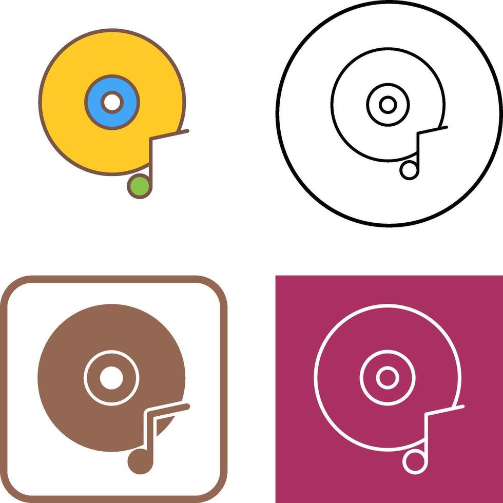 Music CD Icon Design vector