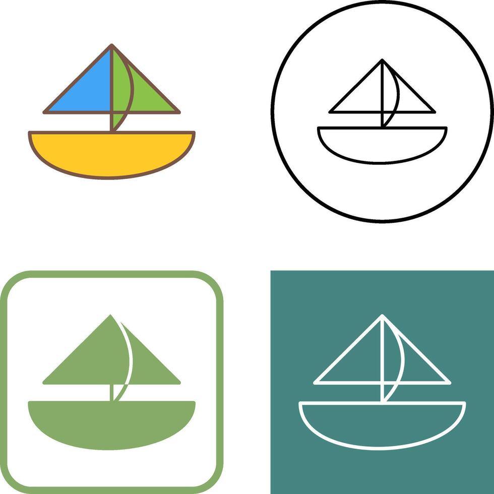 Small Yacht Icon Design vector