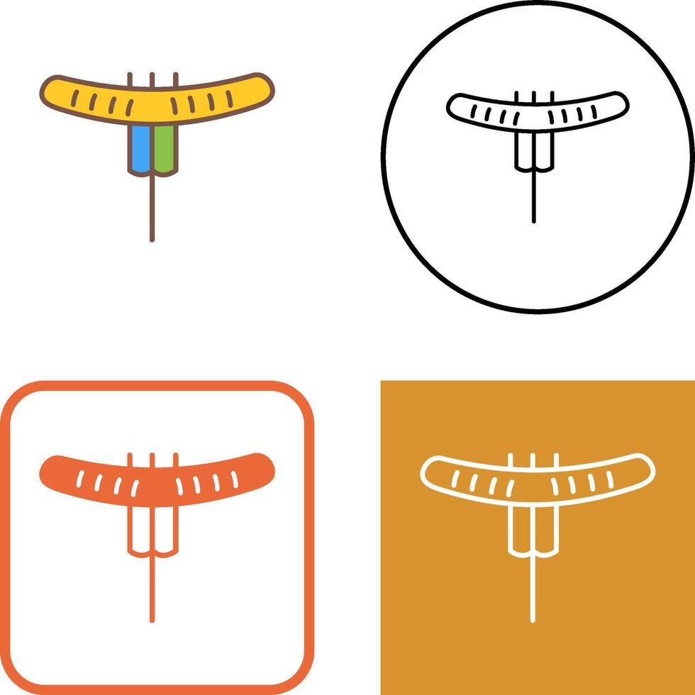 Sausage on Fork Icon Design vector