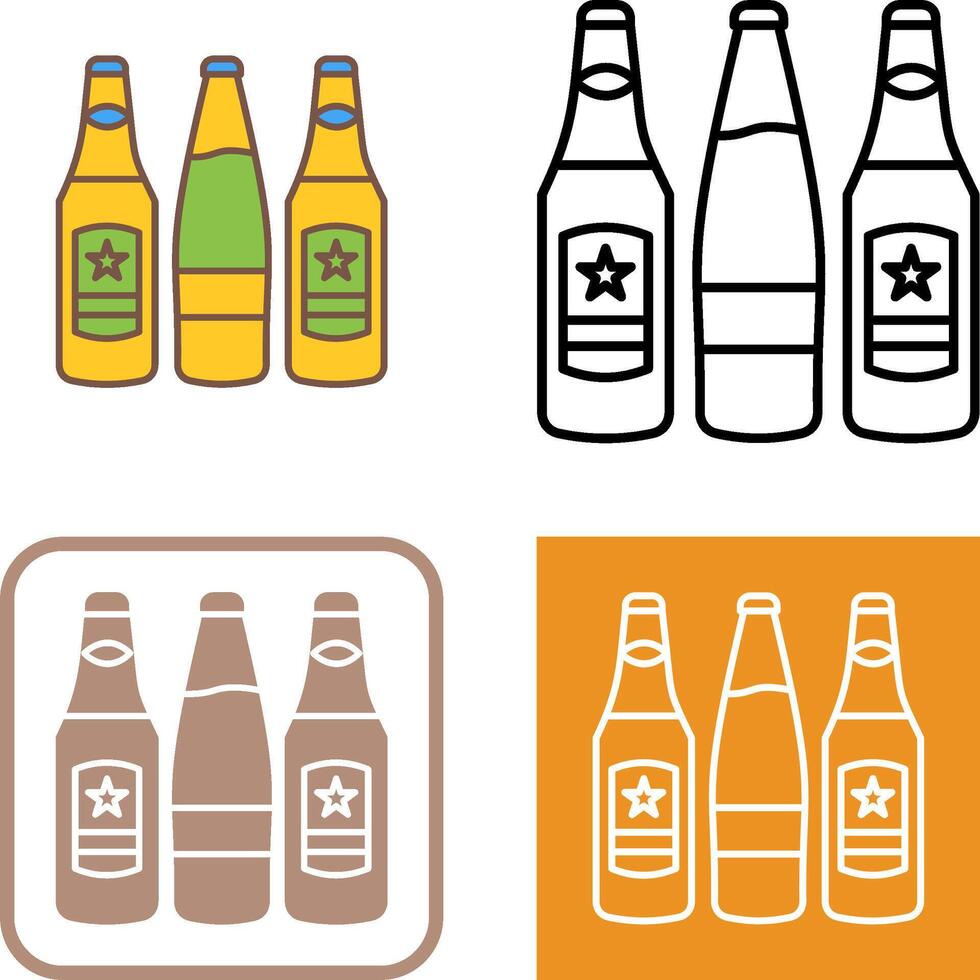Beer Bottles Icon Design vector