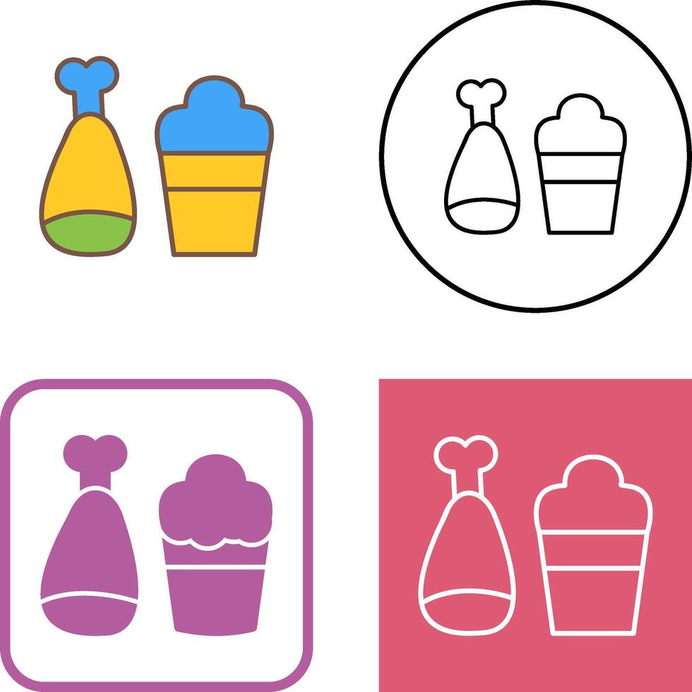 Food and Beer Icon Design vector