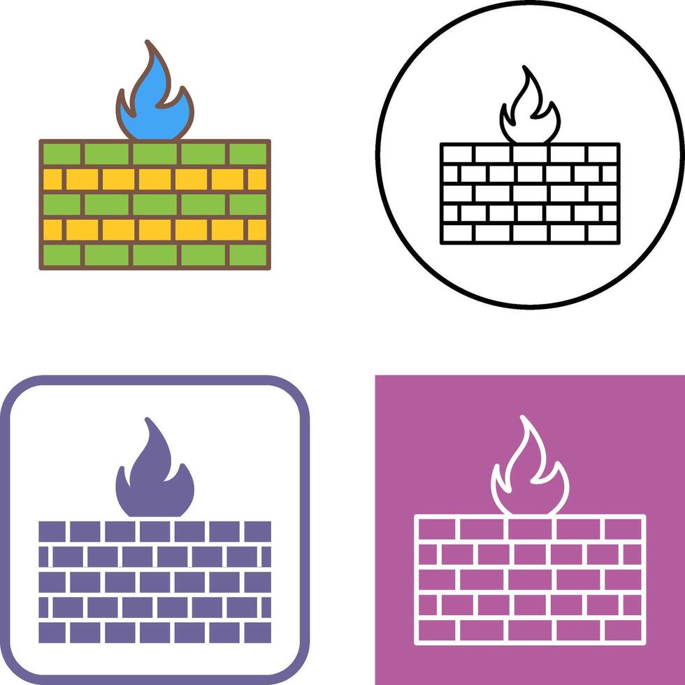 Firewall Icon Design vector