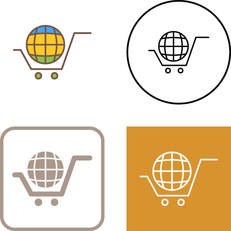 Global Shopping Icon Design vector