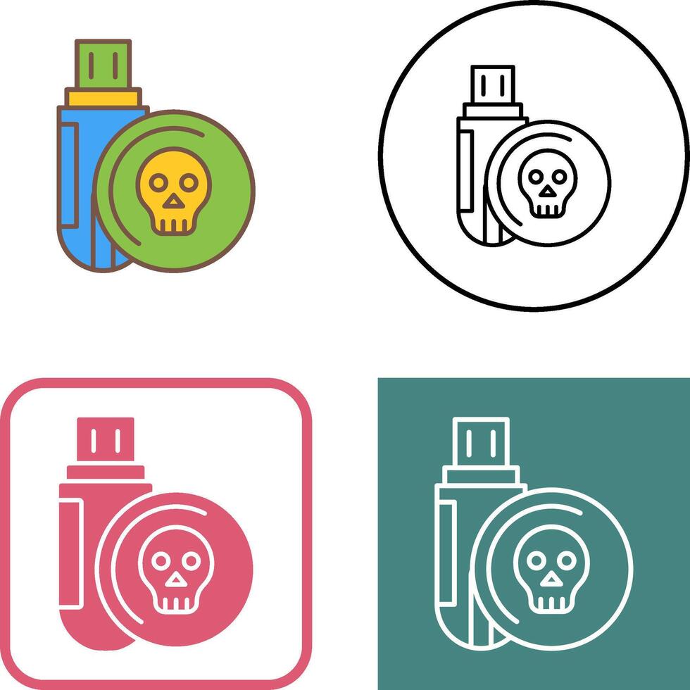 Infected Usb Drive Icon Design vector