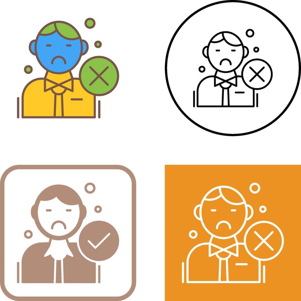 Rejected Icon Design vector