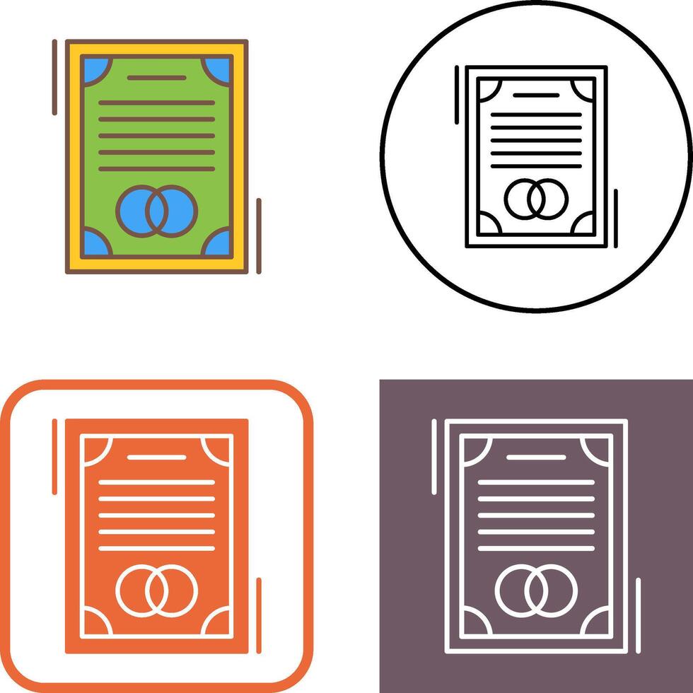 Wedding Contract Icon Design vector