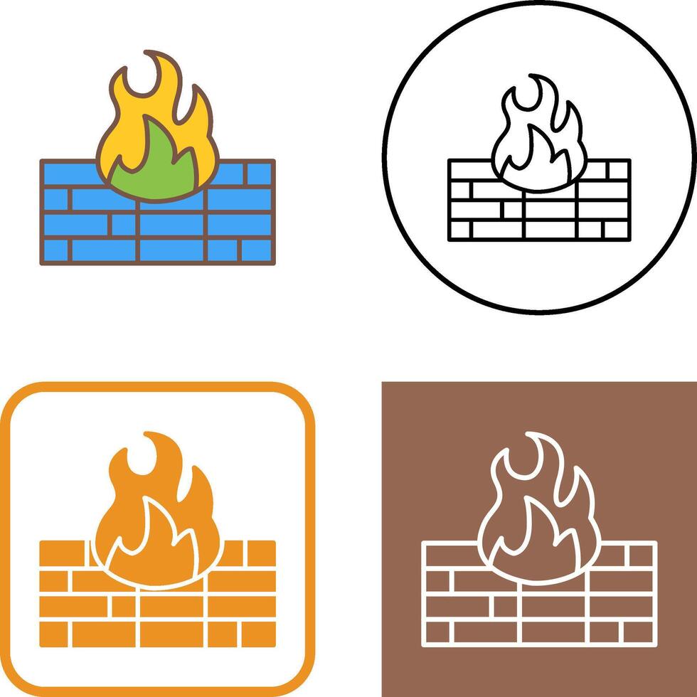 Firewall Icon Design vector