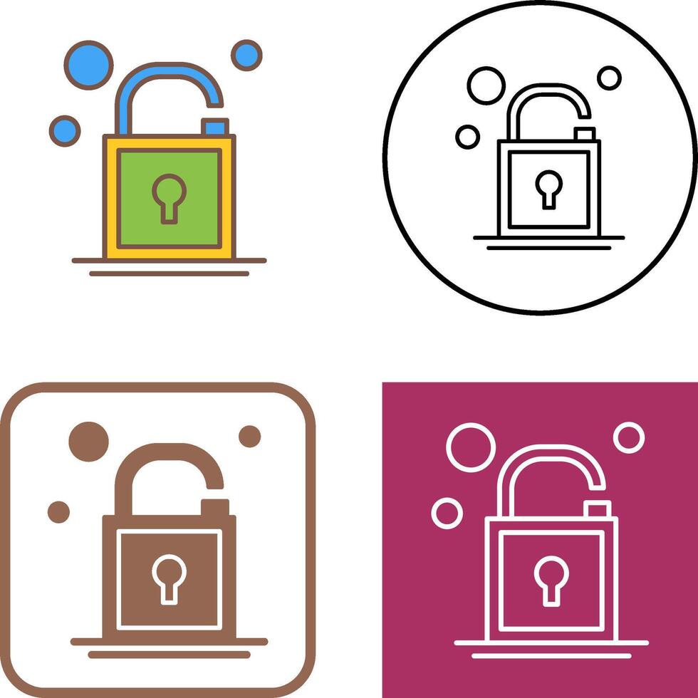 Open Lock Icon Design vector