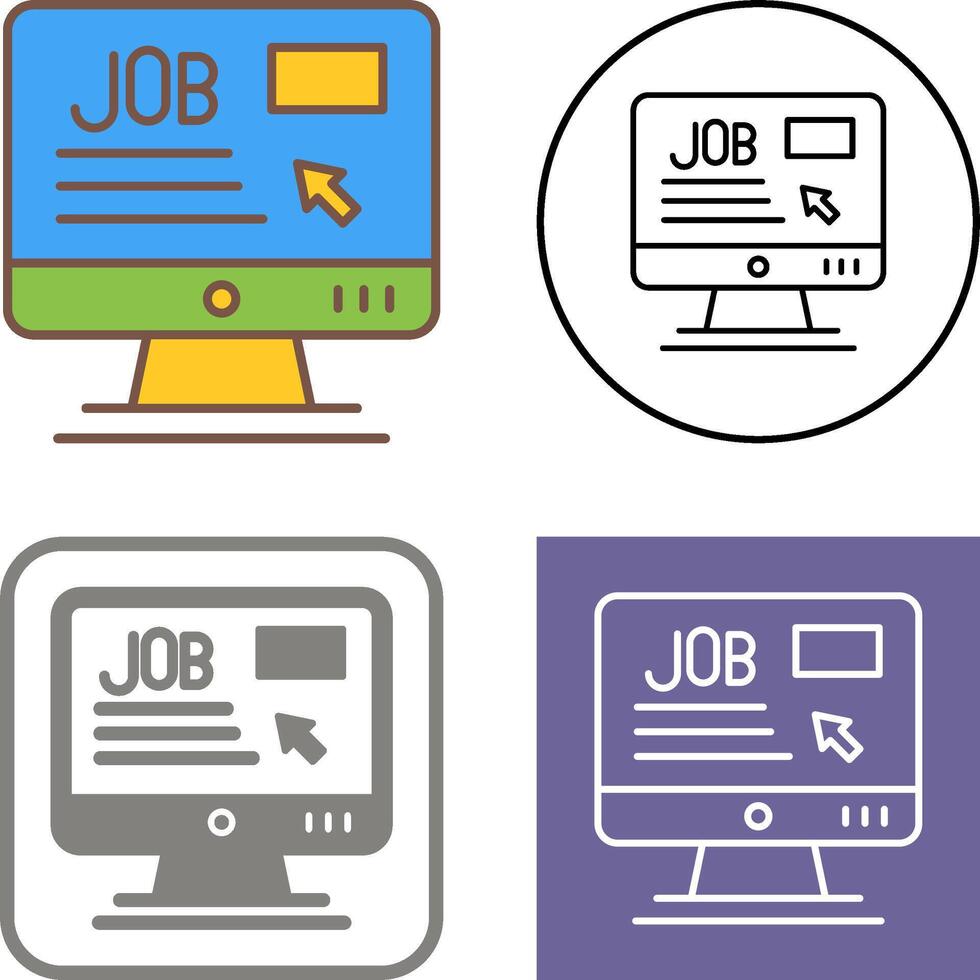 Online Job Icon Design vector