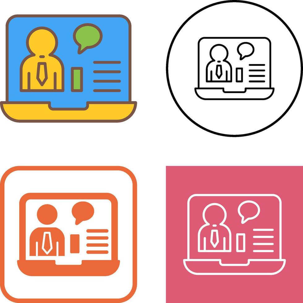 Online Job Interview Icon Design vector