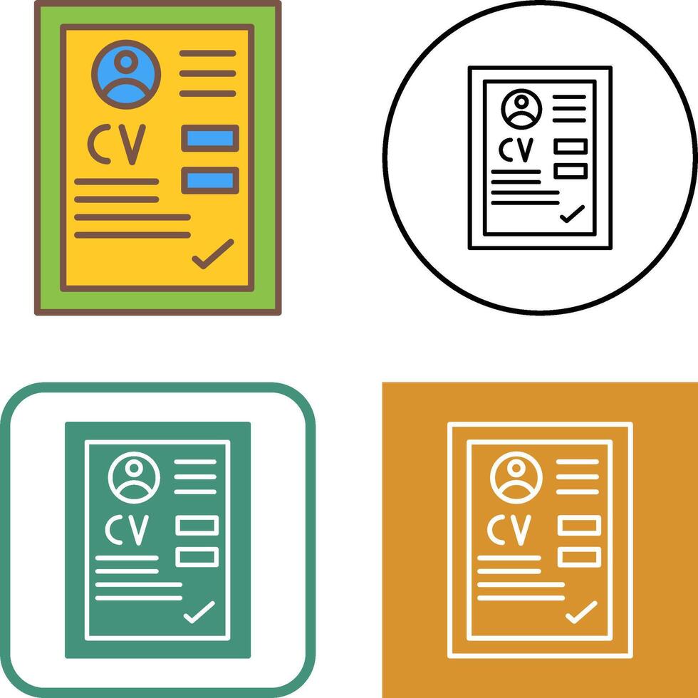 CV Icon Design vector