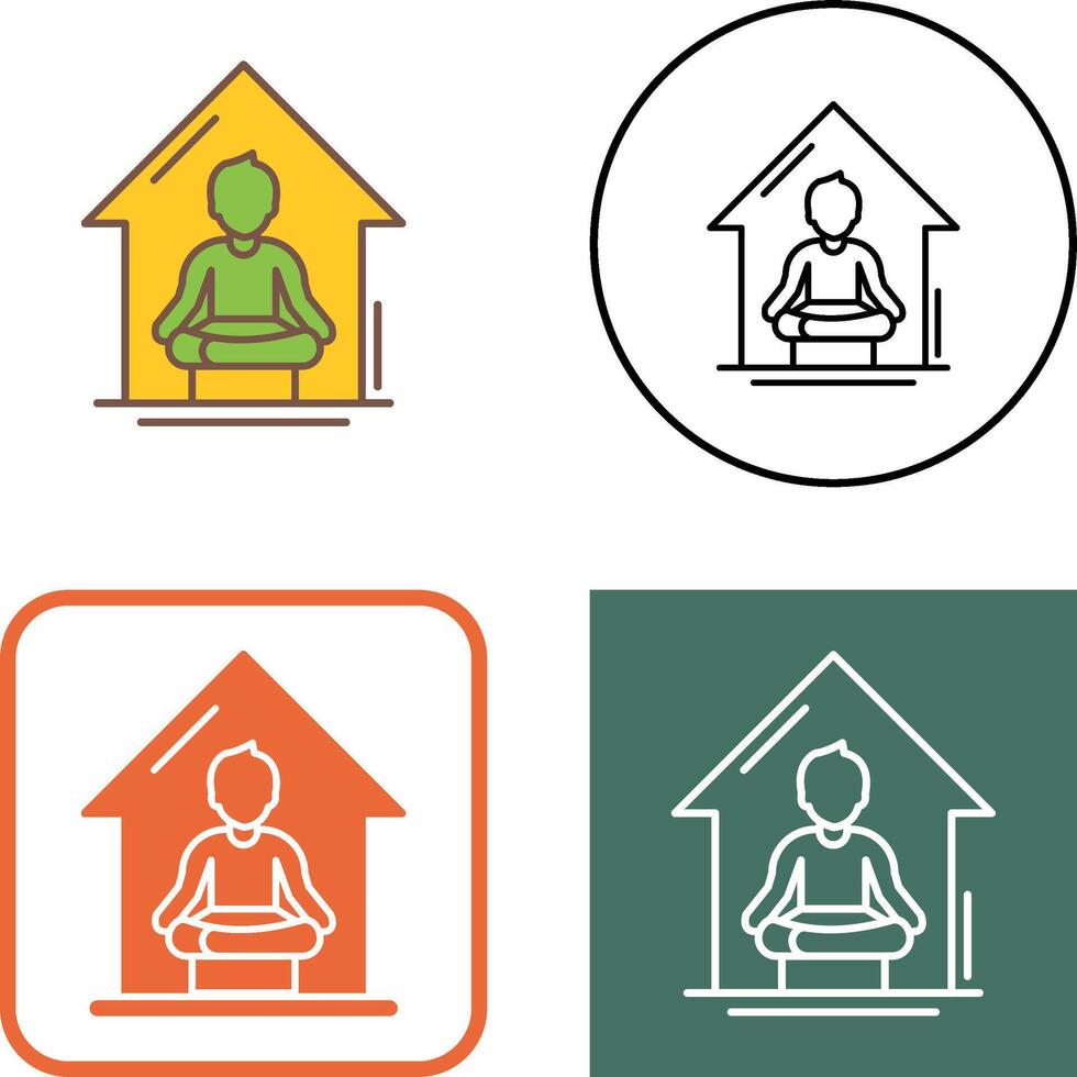 Yoga At home Icon Design vector