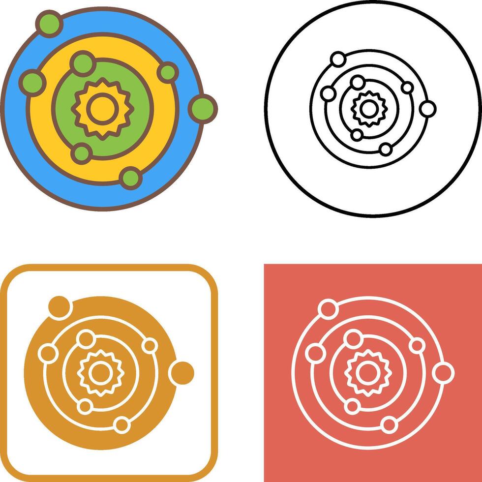 Solar System Icon Design vector