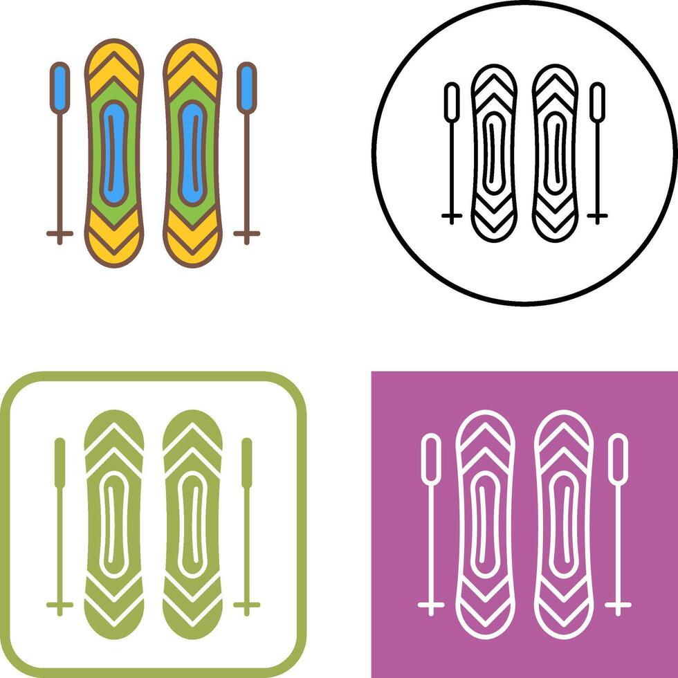 Ski Sticks Icon Design vector