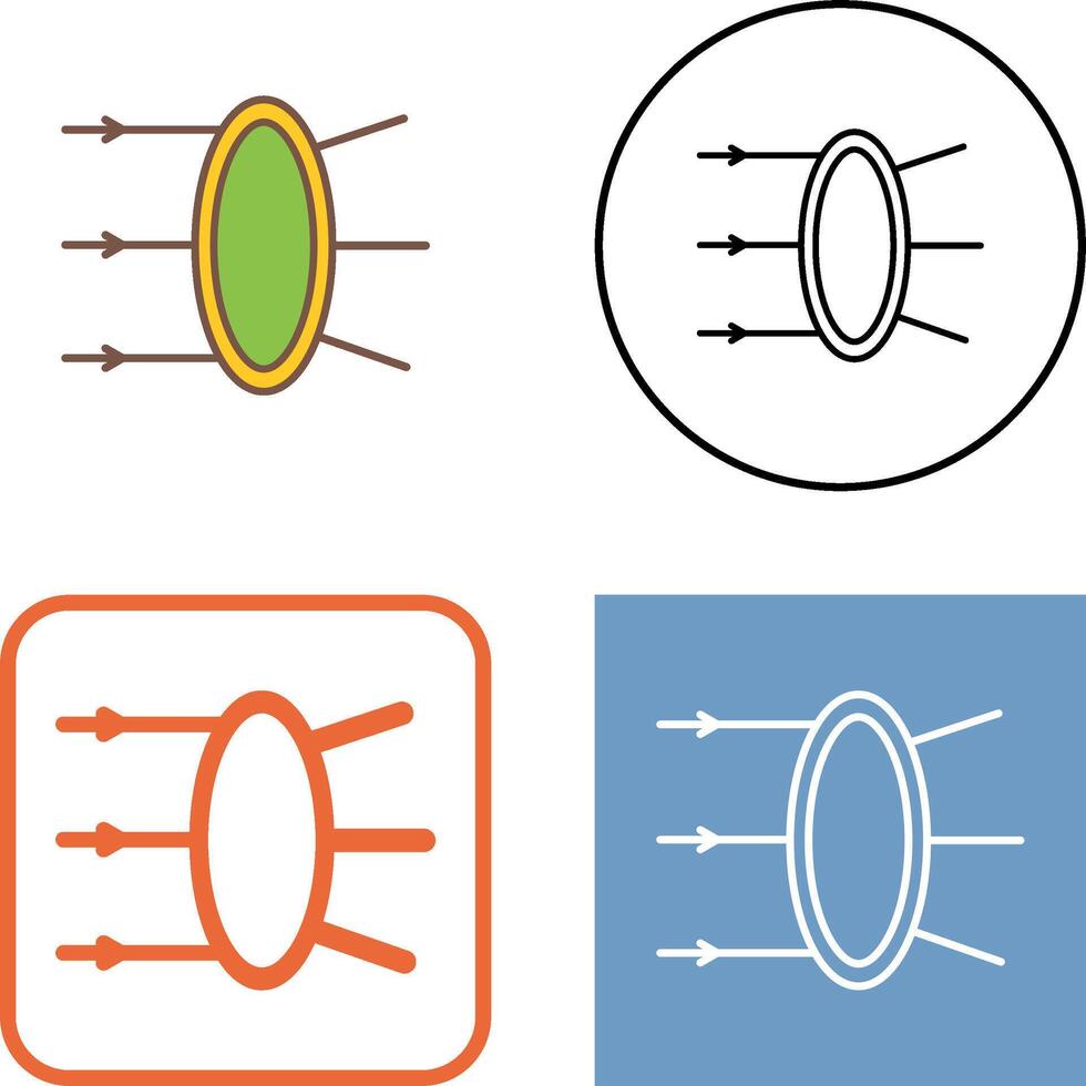 Refraction Icon Design vector