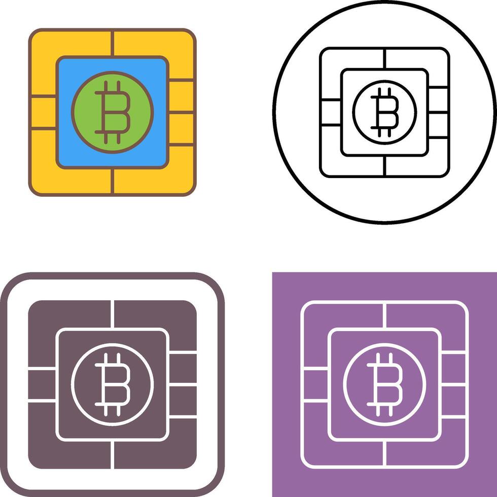 Bitcoin Chip Icon Design vector
