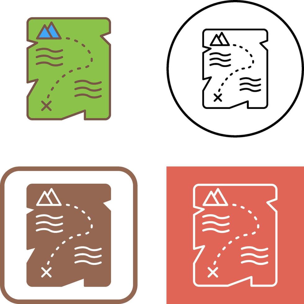 Treasure Map Icon Design vector