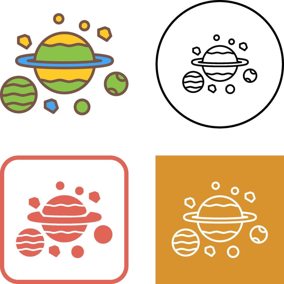 Planets Icon Design vector