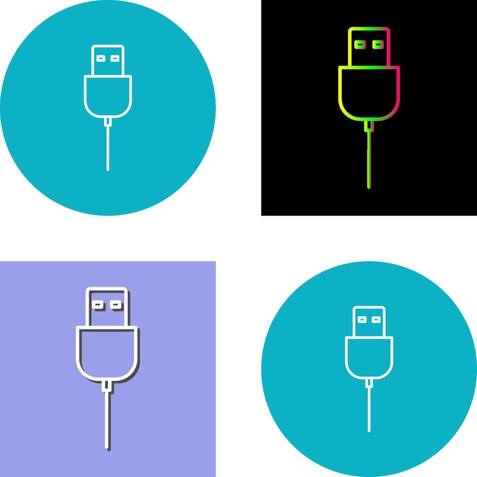 Unique USB Cable Icon Design vector